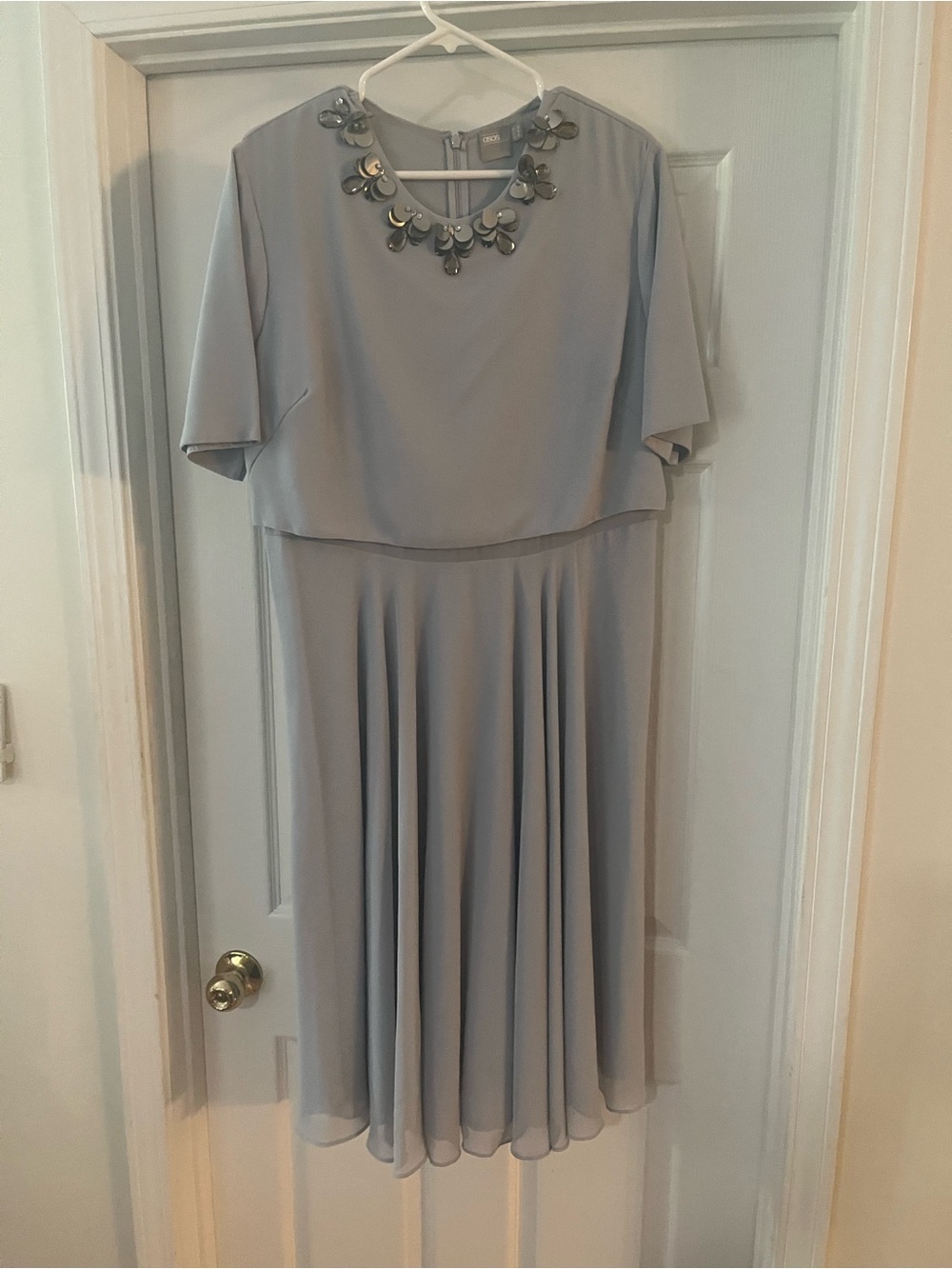 ASOS Light Blue Embellished Midi Dress